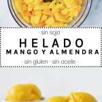 Helado casero de mango y almendra